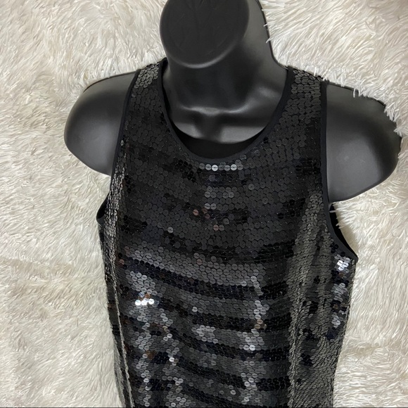 Jones New York Silk Black Sequin Dressy Top - Sz 4 - Picture 2 of 8
